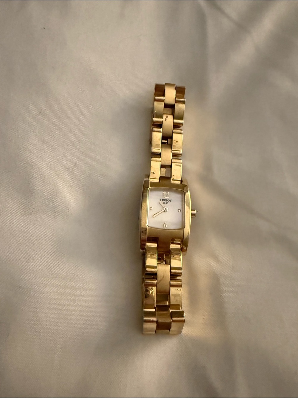 Tissot Gold Bracelet Watch with Mother-of-Pearl Dial